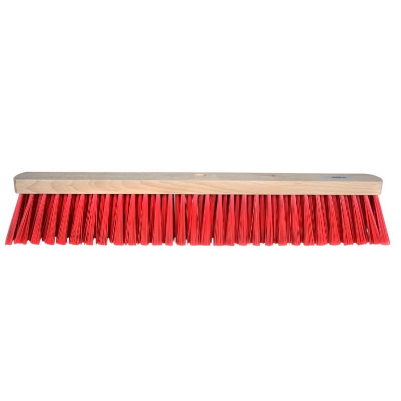 Balai de rue PVC court non peint plat - rouge - 60 cm